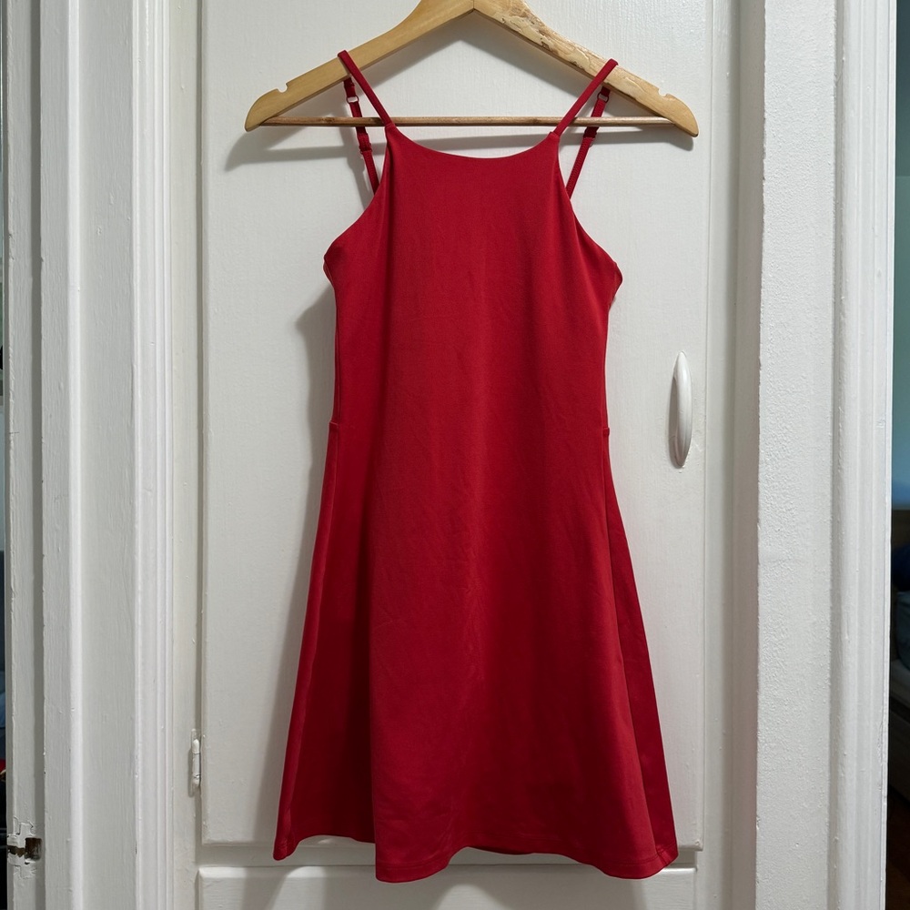 girlfriend collective red mini dress